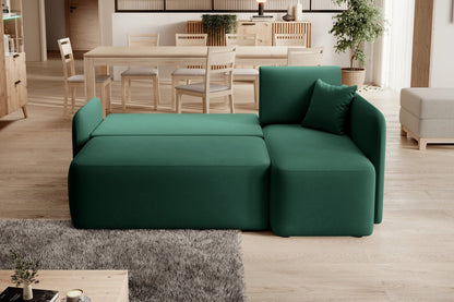 Hadson 3 Seater Storage Sleeper Chaise Sofa - Emerald Green - Couch Potato