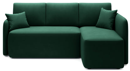 Hadson 3 Seater Storage Sleeper Chaise Sofa - Emerald Green - Couch Potato