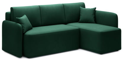 Hadson 3 Seater Storage Sleeper Chaise Sofa - Emerald Green - Couch Potato