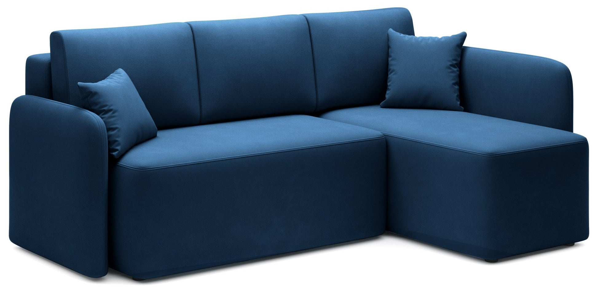 Hadson 3 Seater Storage Sleeper Chaise Sofa - Blue - Couch Potato