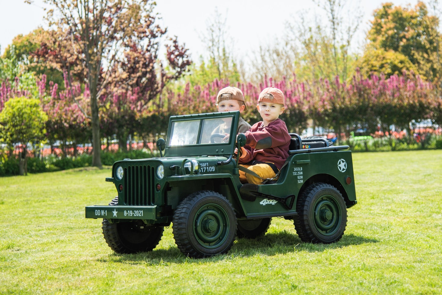 24V Army Truck 3 Seater DELUXE Kids Ride On Car with Remote Control - Couch Potato