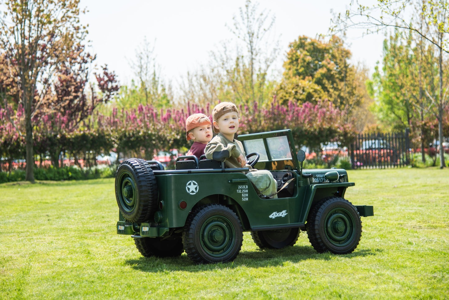 24V Army Truck 3 Seater DELUXE Kids Ride On Car with Remote Control - Couch Potato