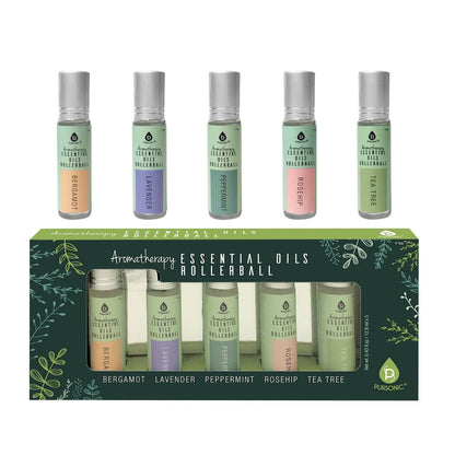 Aromatherapy Essential Oils Rollerballs (Bergamot, Lavender, Peppermint, Rosehip, Tea Tree) - Couch Potato