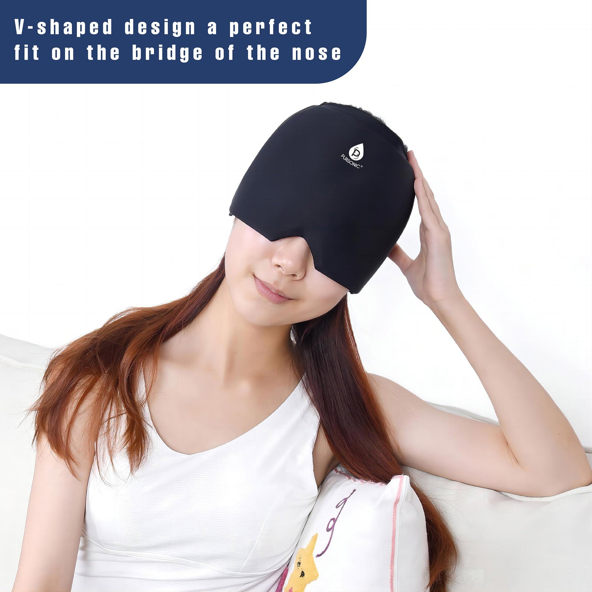 Reusable Hot and Cold Gel Ice Head Wrap – Instant Migraine Relief Cap - Couch Potato
