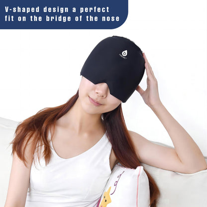 Reusable Hot and Cold Gel Ice Head Wrap – Instant Migraine Relief Cap - Couch Potato