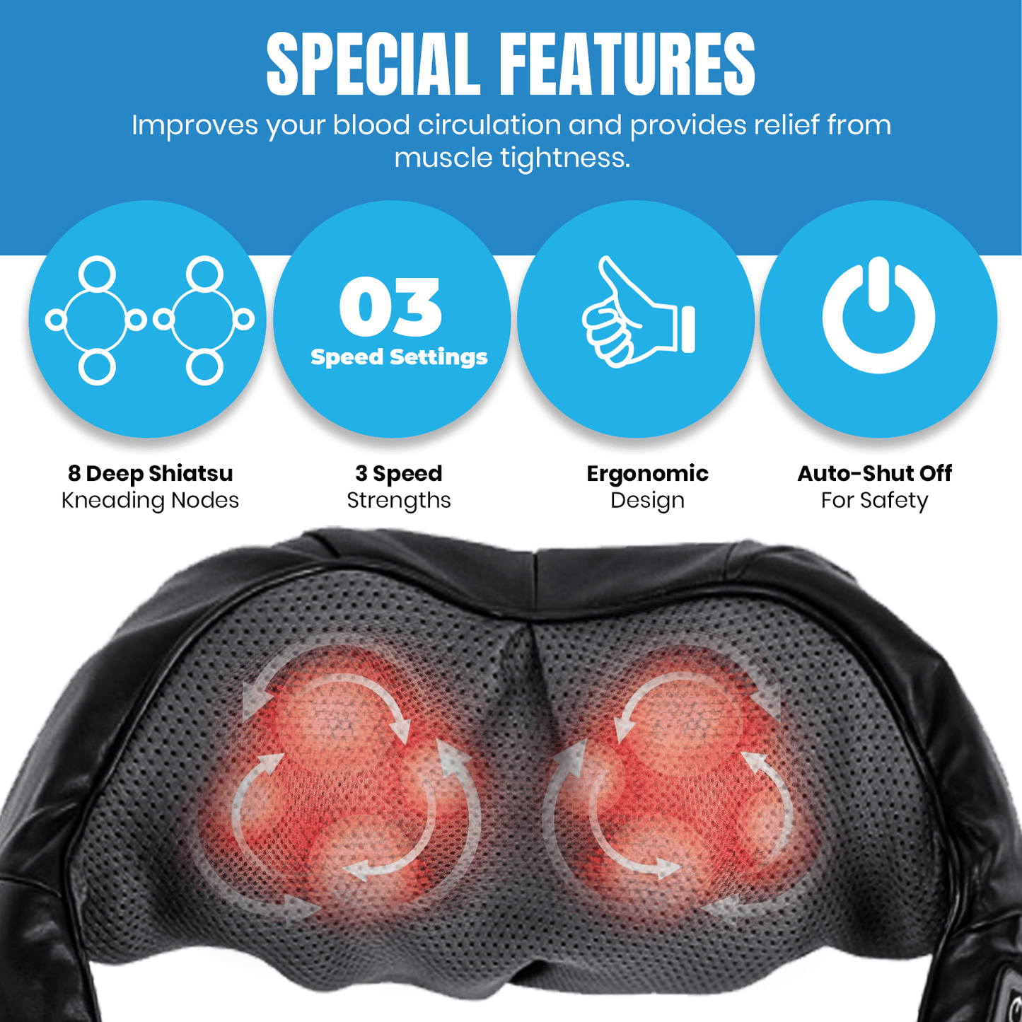 Pursonic 3D Shiatsu Heating Back and Neck Massager - Couch Potato