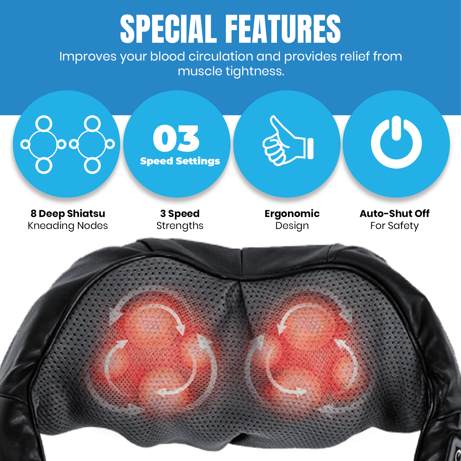 Pursonic 3D Shiatsu Heating Back and Neck Massager - Couch Potato