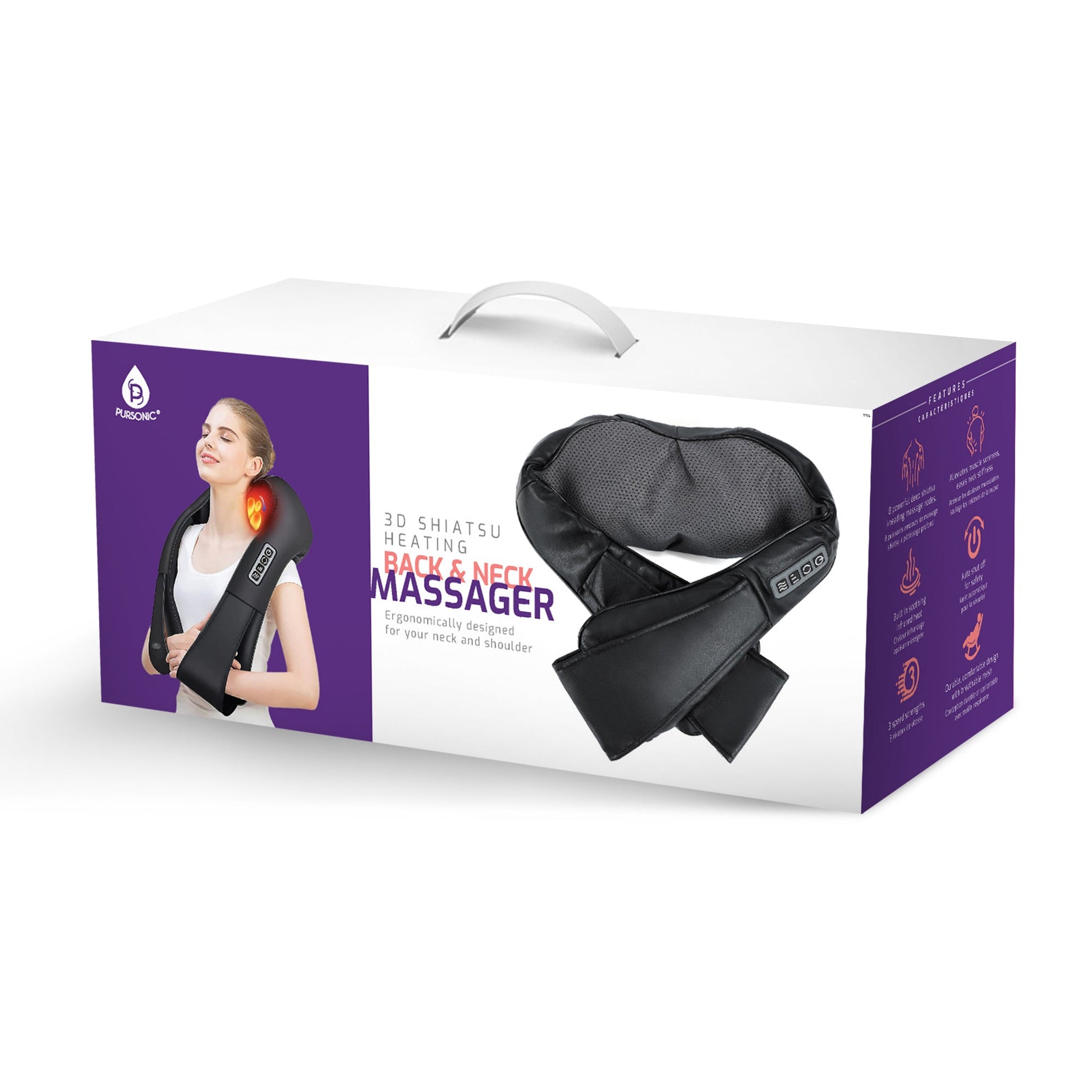 Pursonic 3D Shiatsu Heating Back and Neck Massager - Couch Potato