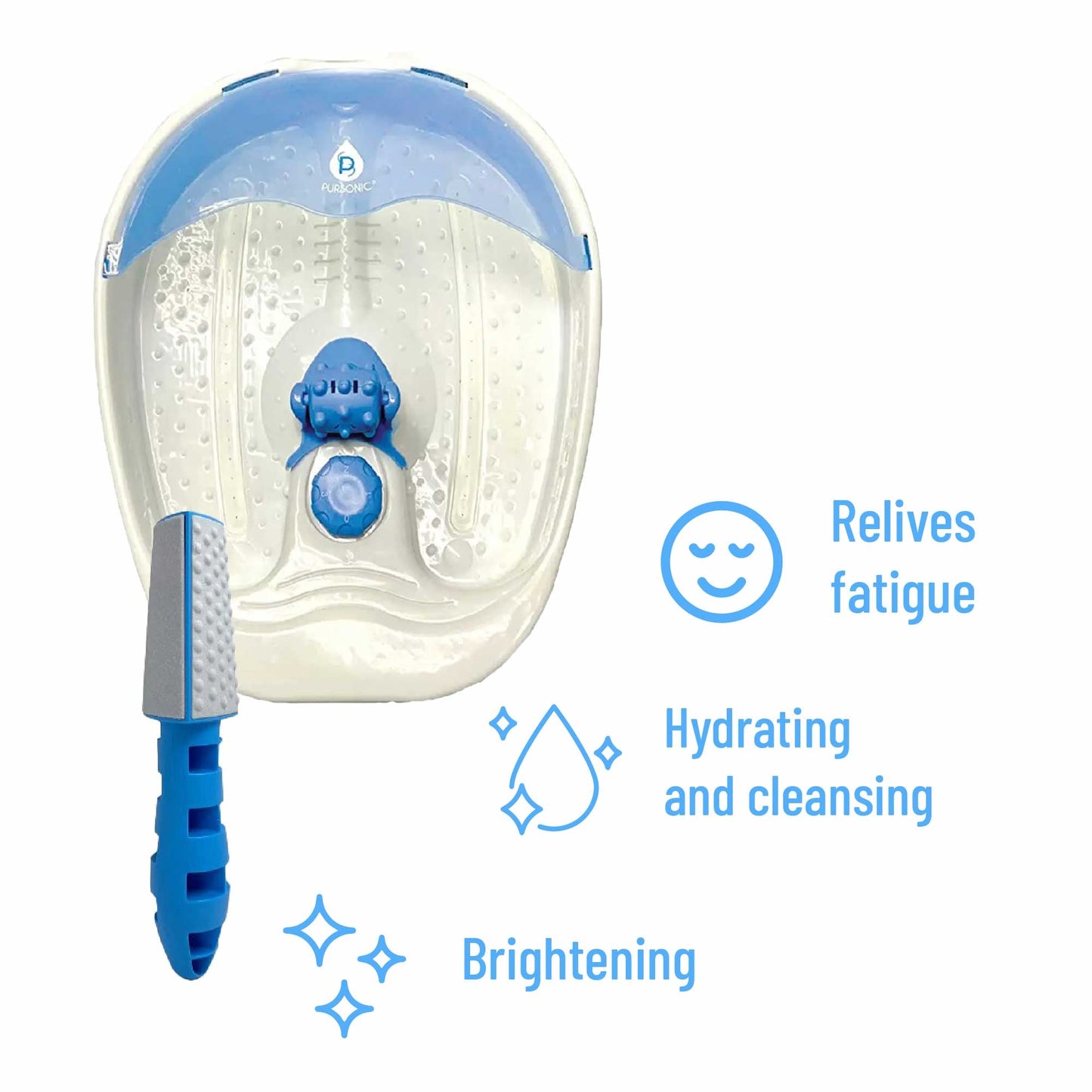 Pursonic Soothing Foot Spa Massager with Tea Tree Salt Scrub & Callus Remover. - Couch Potato