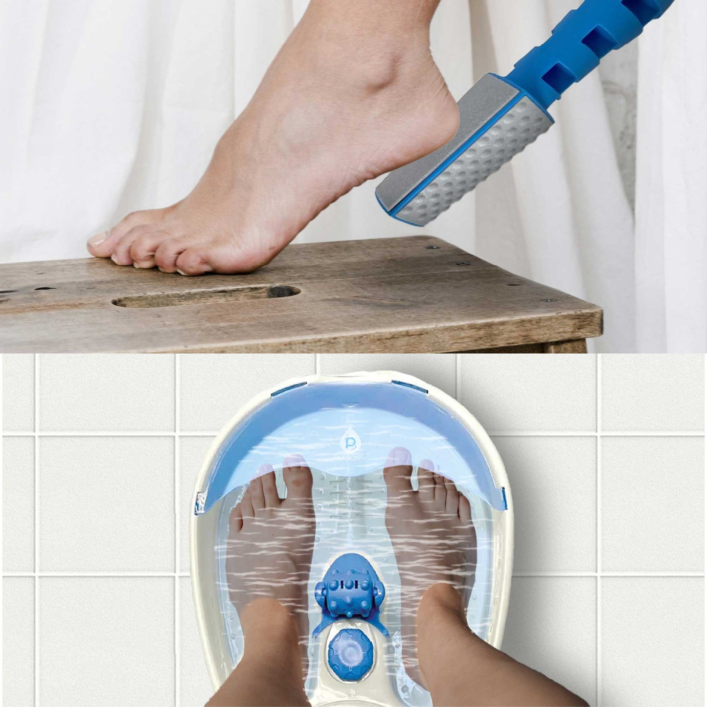 Pursonic Soothing Foot Spa Massager with Tea Tree Salt Scrub & Callus Remover. - Couch Potato