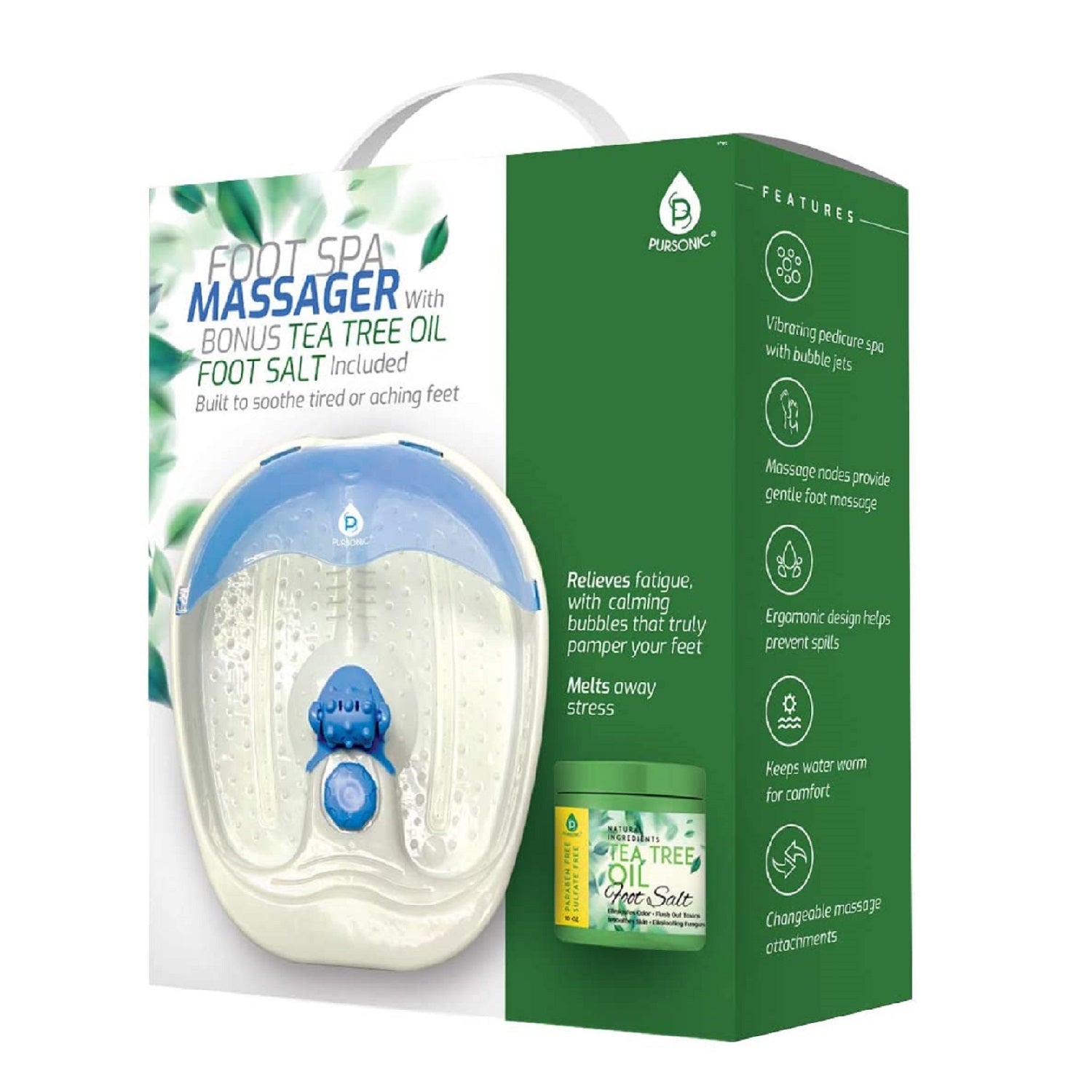Foot Spa Massager with Tea Tree Oil Foot Salt Scrub (Warming Function) - Couch Potato