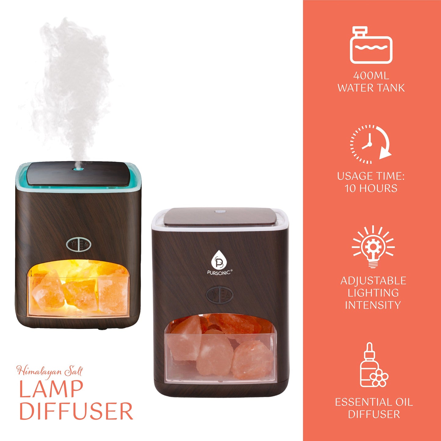 Himalayan Salt Lamp Diffuser - 3 - in - 1 Wellness Device - Couch Potato