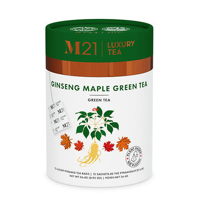 Maple Ginseng Luxury Green Tea 2 x 12ct Canister