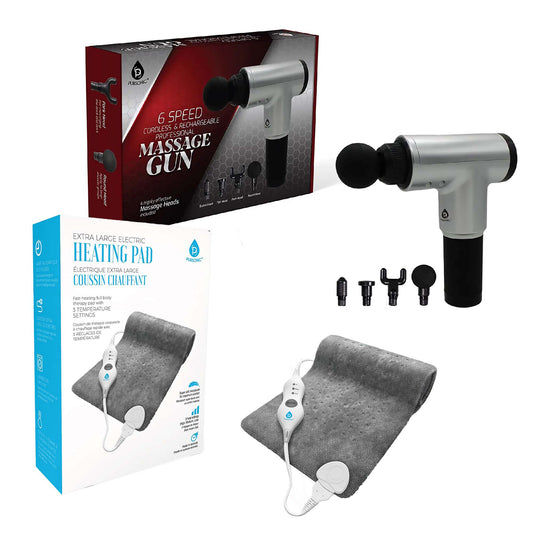 Ultimate Muscle Recovery & Pain Relief Bundle: 6 Speed Massage Gun & Electric Heating Pad - Couch Potato