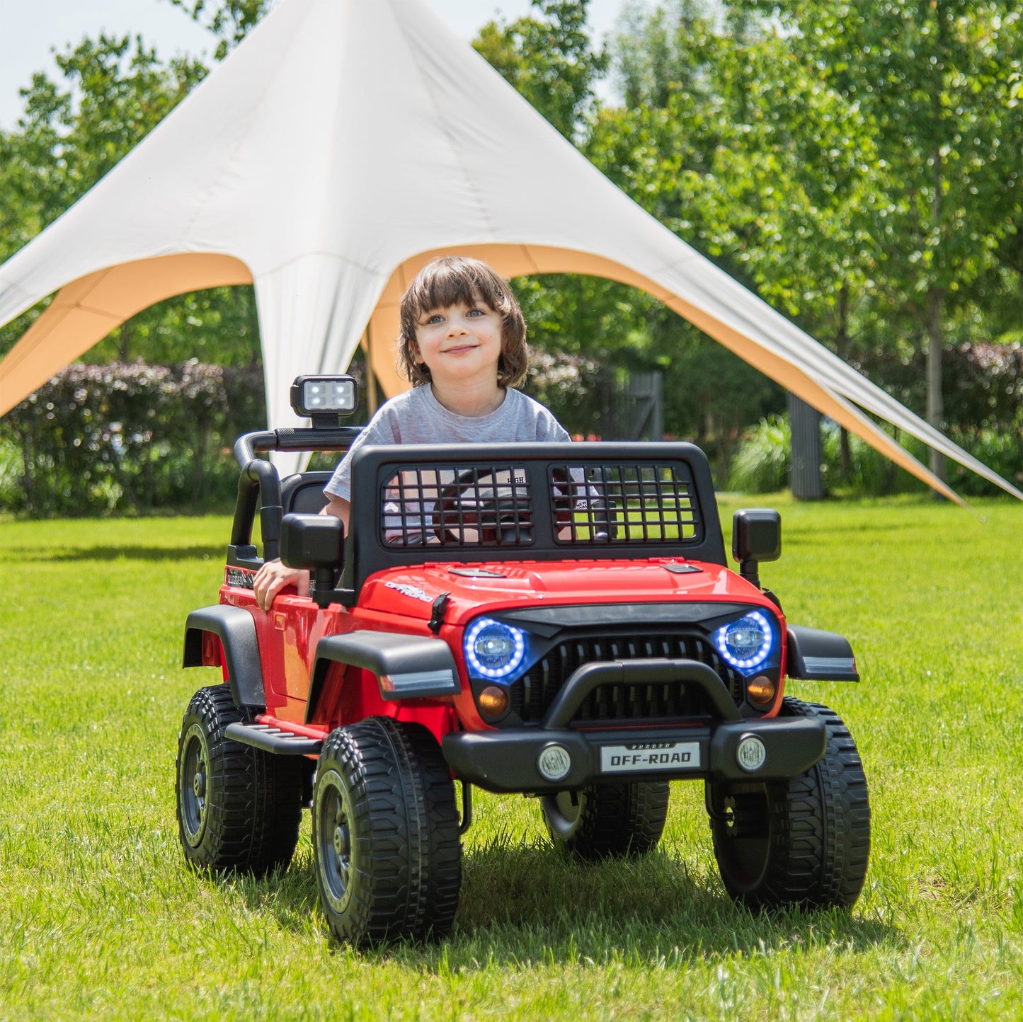 2026 Rugged Jeep Style 12V Kids Ride On Car with Remote Control - Couch Potato