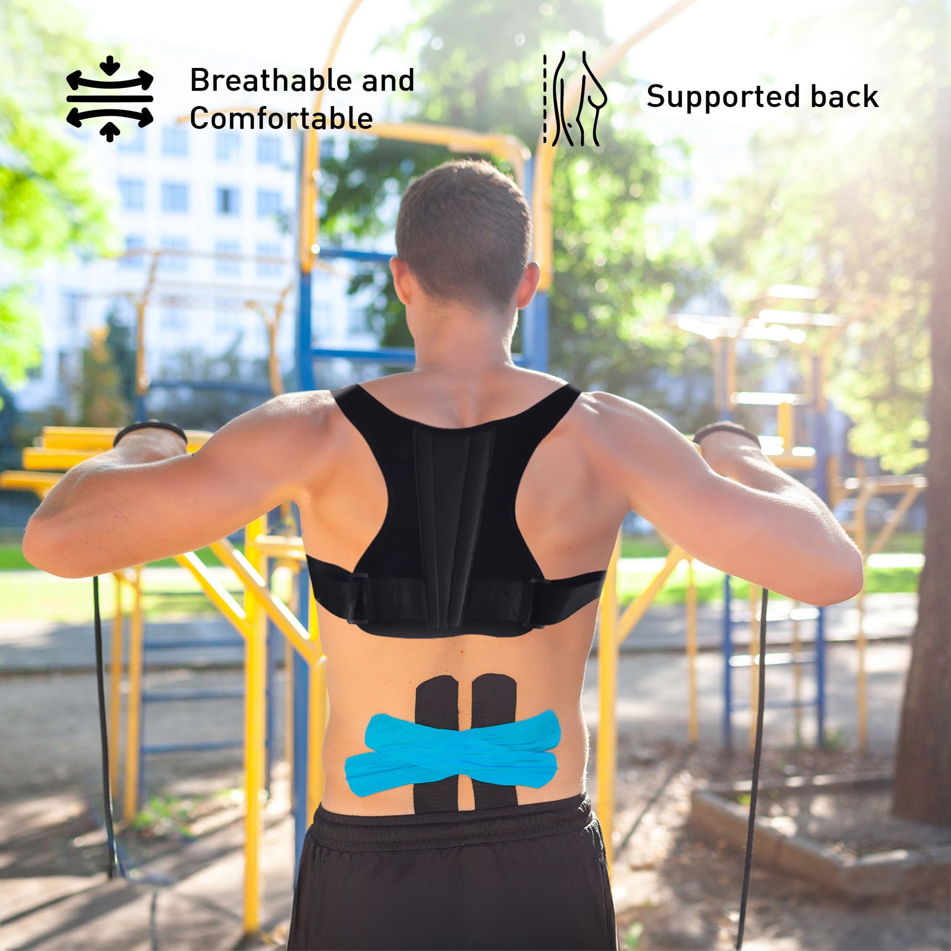 Adjustable Posture Corrector With Back Support Bar & Breathable Upper Back Brace - Couch Potato