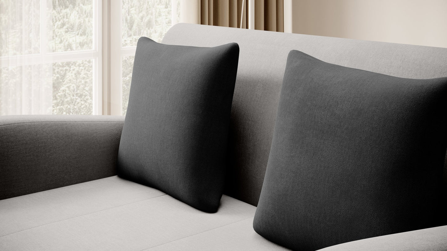 Ario Condo Style 2 Seater Storage Sleeper Sofa - Light Grey/Charcoal - Couch Potato