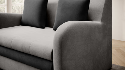 Ario Condo Style 2 Seater Storage Sleeper Sofa - Light Grey/Charcoal - Couch Potato