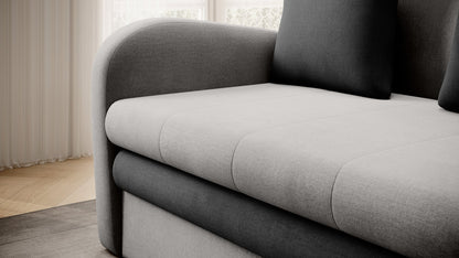 Ario Condo Style 2 Seater Storage Sleeper Sofa - Light Grey/Charcoal - Couch Potato
