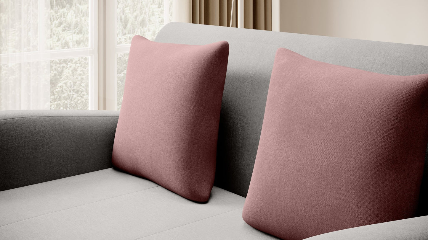 Ario Condo Style 2 Seater Storage Sleeper Sofa - Grey/Blush - Couch Potato