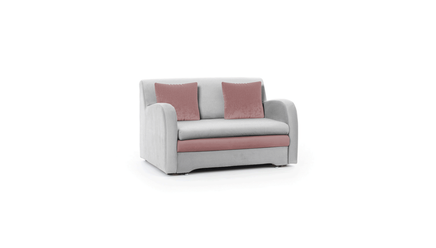 Ario Condo Style 2 Seater Storage Sleeper Sofa - Grey/Blush