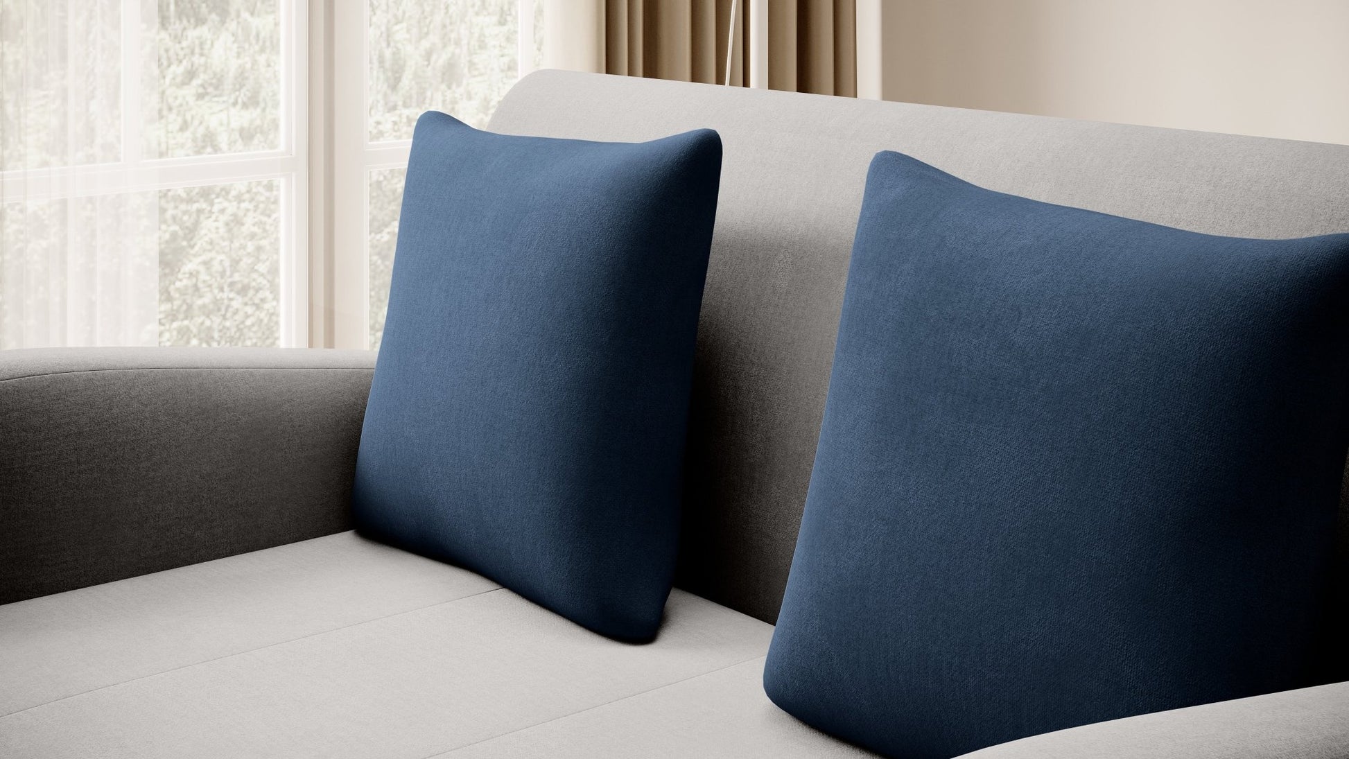 Ario Condo Style 2 Seater Storage Sleeper Sofa - Grey/Navy - Couch Potato