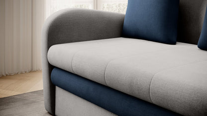 Ario Condo Style 2 Seater Storage Sleeper Sofa - Grey/Navy - Couch Potato