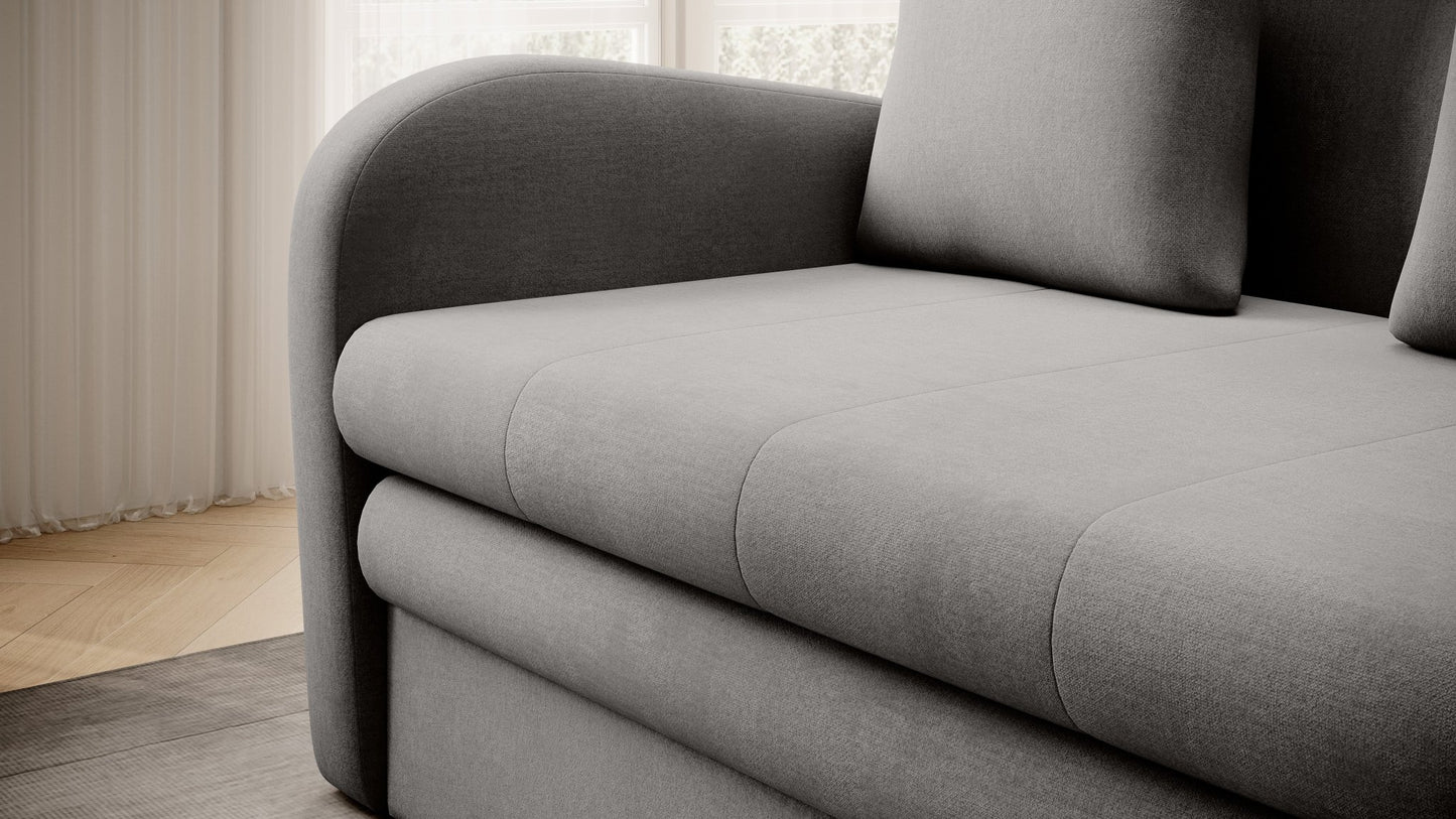 Ario Condo Style 2 Seater Storage Sleeper Sofa - Grey - Couch Potato