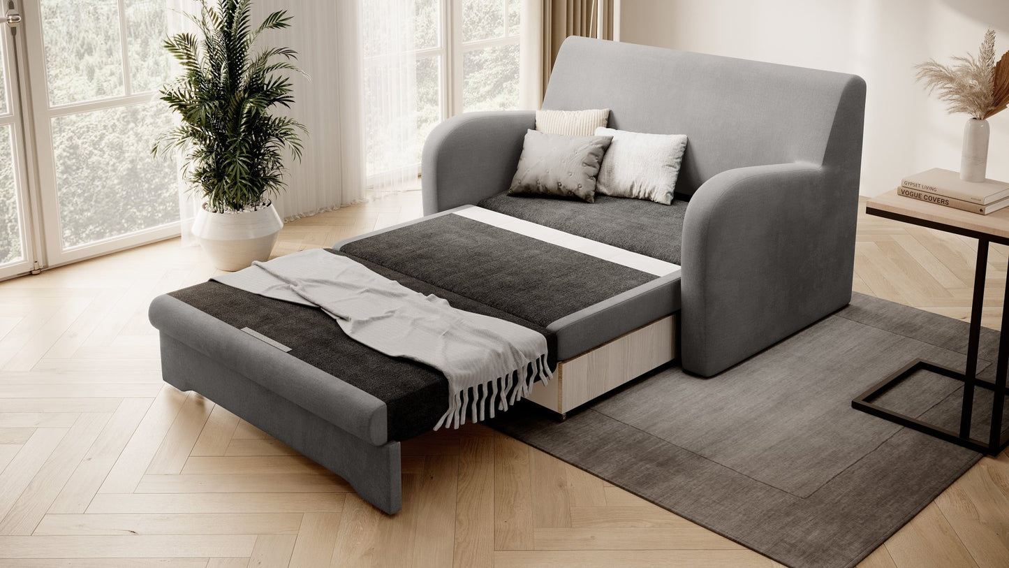 Ario Condo Style 2 Seater Storage Sleeper Sofa - Grey - Couch Potato