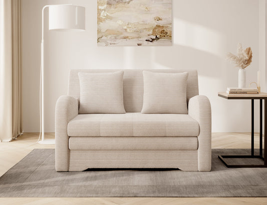 Ario Condo Style 2 Seater Storage Sleeper Sofa - Beige - Couch Potato