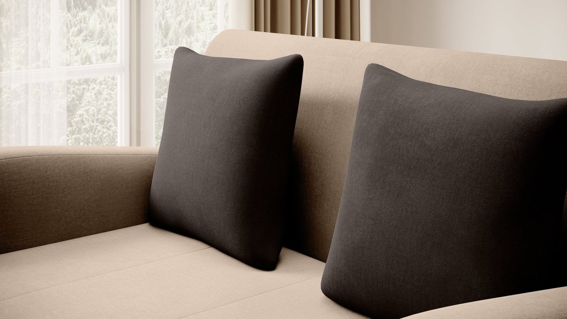 Ario Condo Style 2 Seater Storage Sleeper Sofa - Beige/Brown - Couch Potato