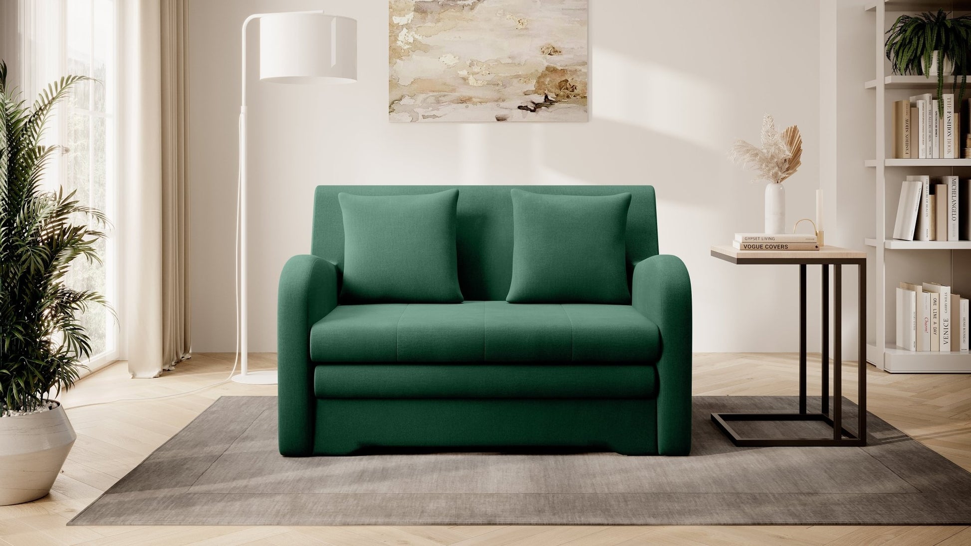 Ario Condo Style 2 Seater Storage Sleeper Sofa - Green - Couch Potato