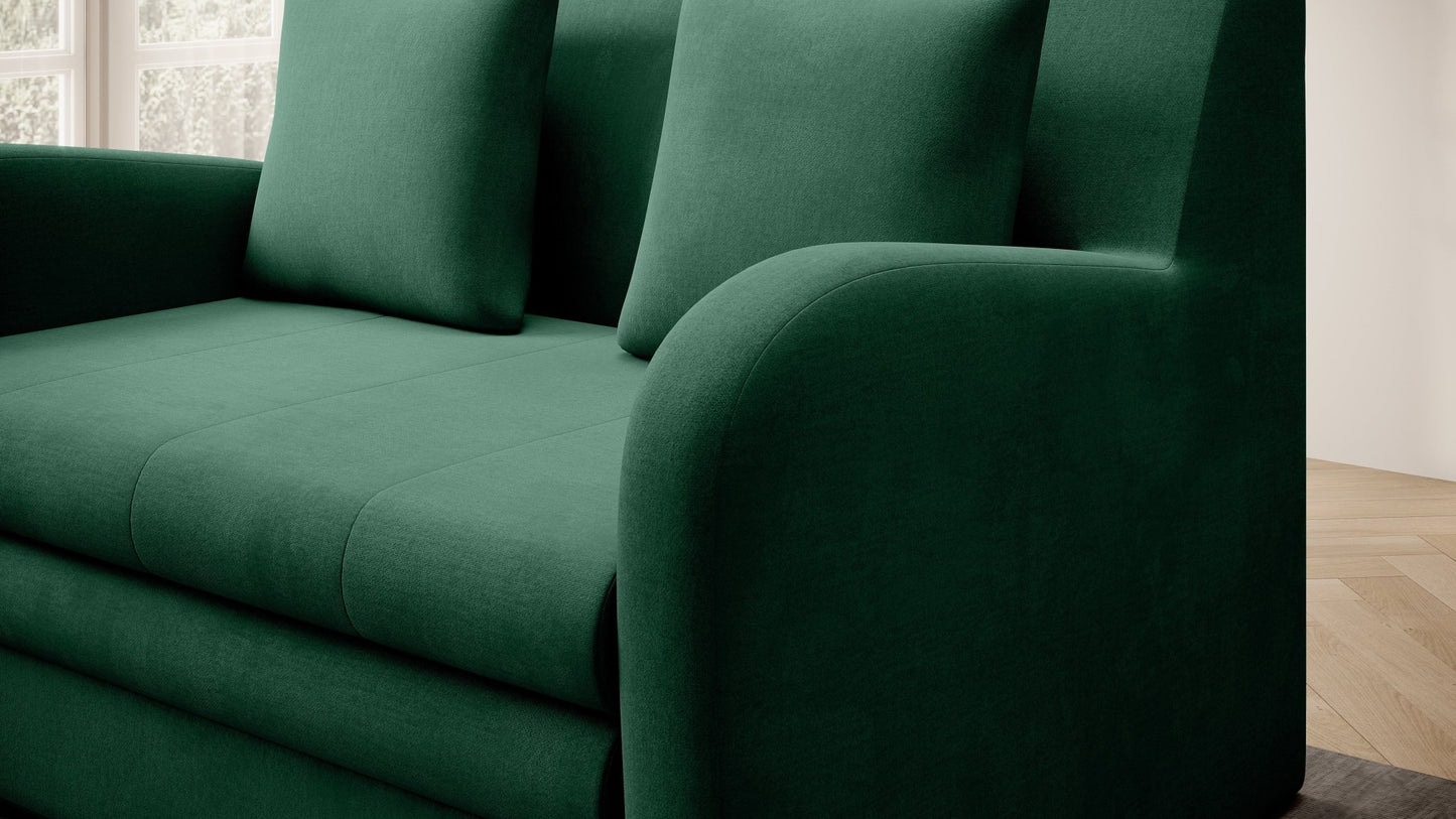 Ario Condo Style 2 Seater Storage Sleeper Sofa - Green - Couch Potato