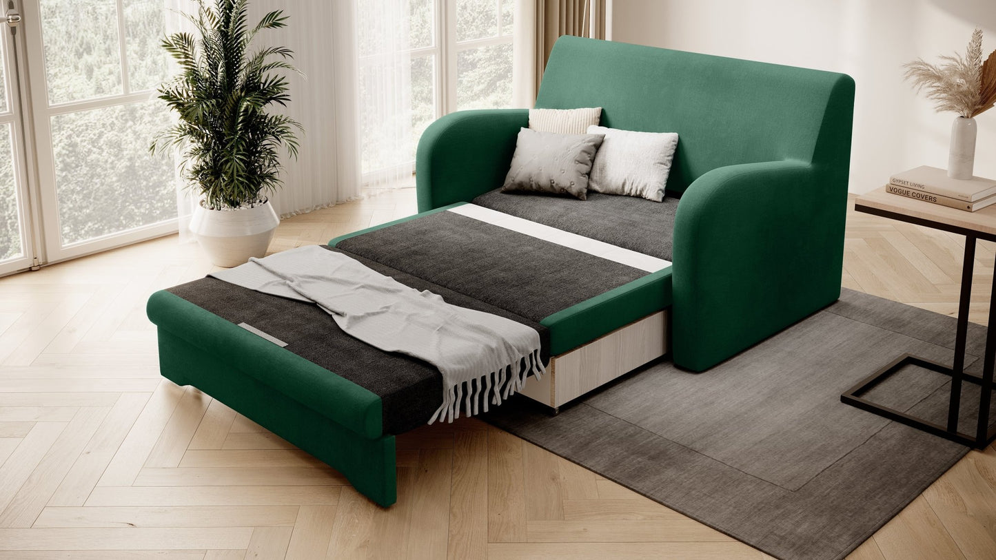 Ario Condo Style 2 Seater Storage Sleeper Sofa - Green - Couch Potato