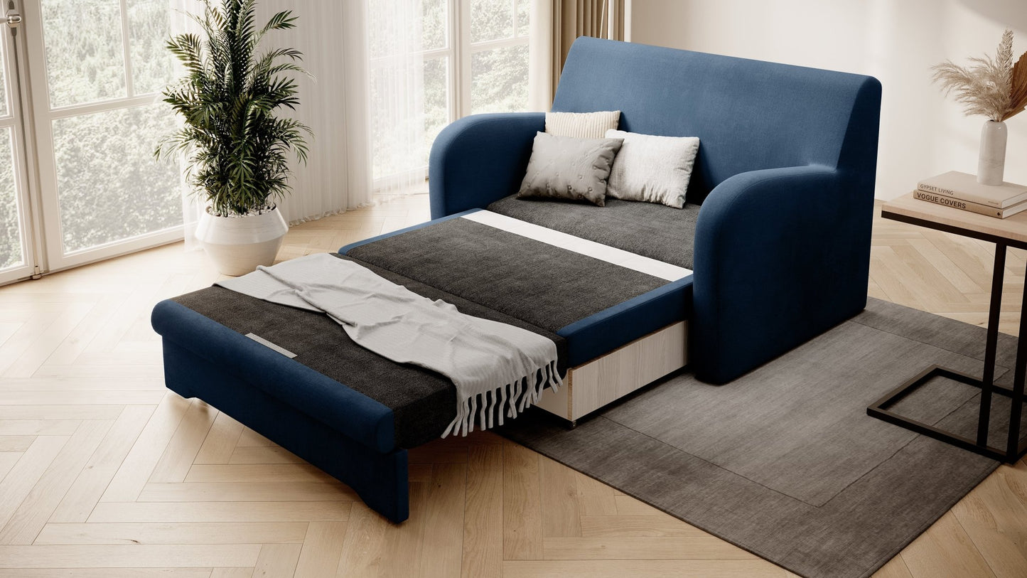 Ario Condo Style 2 Seater Storage Sleeper Sofa - Blue - Couch Potato