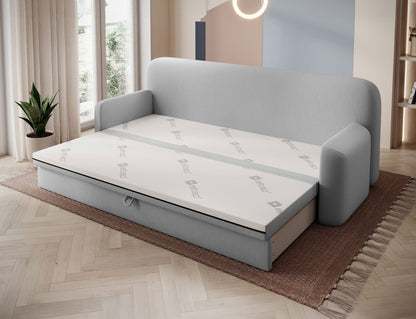 Elioss 3 Seater Storage Sleeper Sofa - Light Grey - Couch Potato