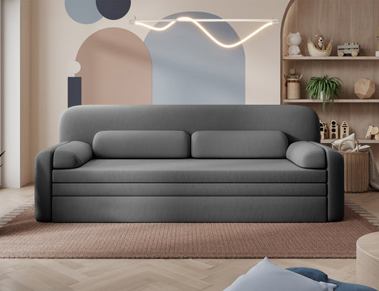 Elioss 3 Seater Storage Sleeper Sofa - Dark Grey - Couch Potato