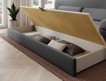 Elioss 3 Seater Storage Sleeper Sofa - Dark Grey - Couch Potato