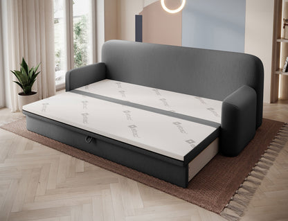 Elioss 3 Seater Storage Sleeper Sofa - Dark Grey - Couch Potato