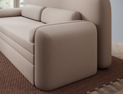 Elioss 3 Seater Storage Sleeper Sofa - Beige - Couch Potato