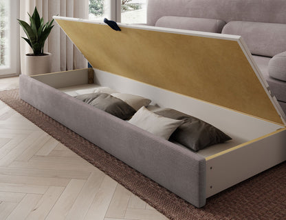 Elioss 3 Seater Storage Sleeper Sofa - Fudge Brown - Couch Potato