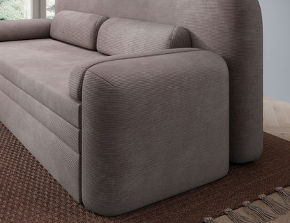 Elioss 3 Seater Storage Sleeper Sofa - Fudge Brown - Couch Potato