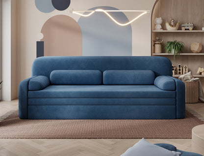 Elioss 3 Seater Storage Sleeper Sofa - Blue - Couch Potato