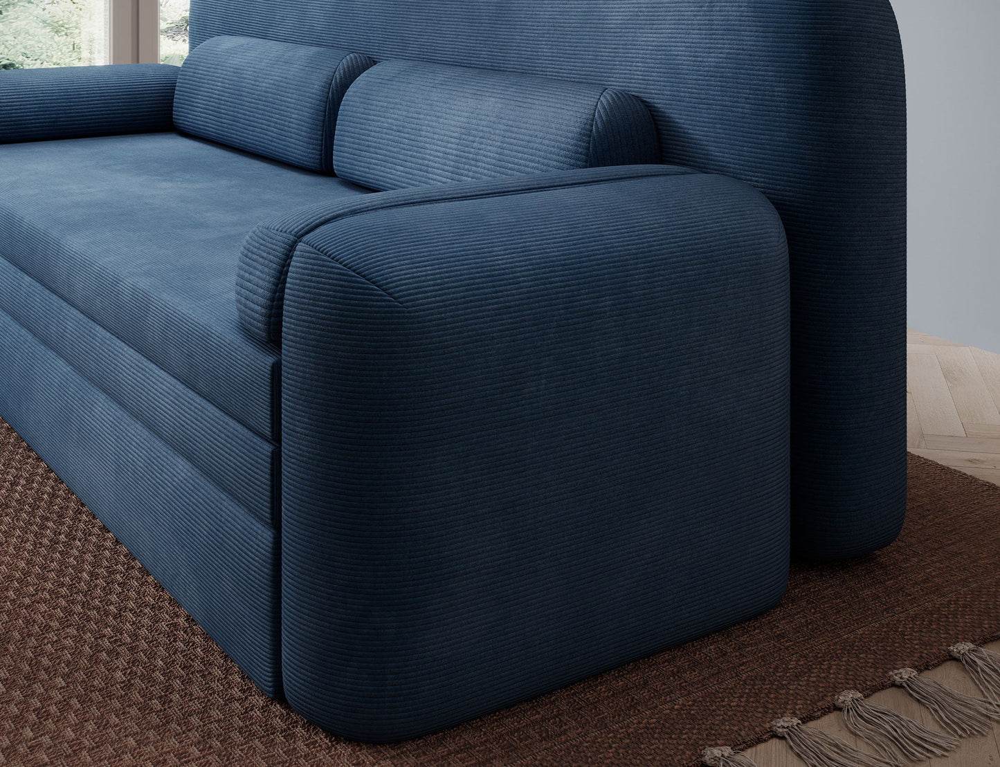 Elioss 3 Seater Storage Sleeper Sofa - Blue - Couch Potato