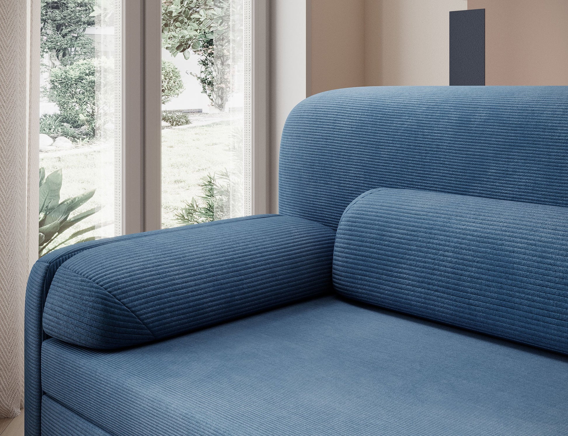 Elioss 3 Seater Storage Sleeper Sofa - Blue - Couch Potato