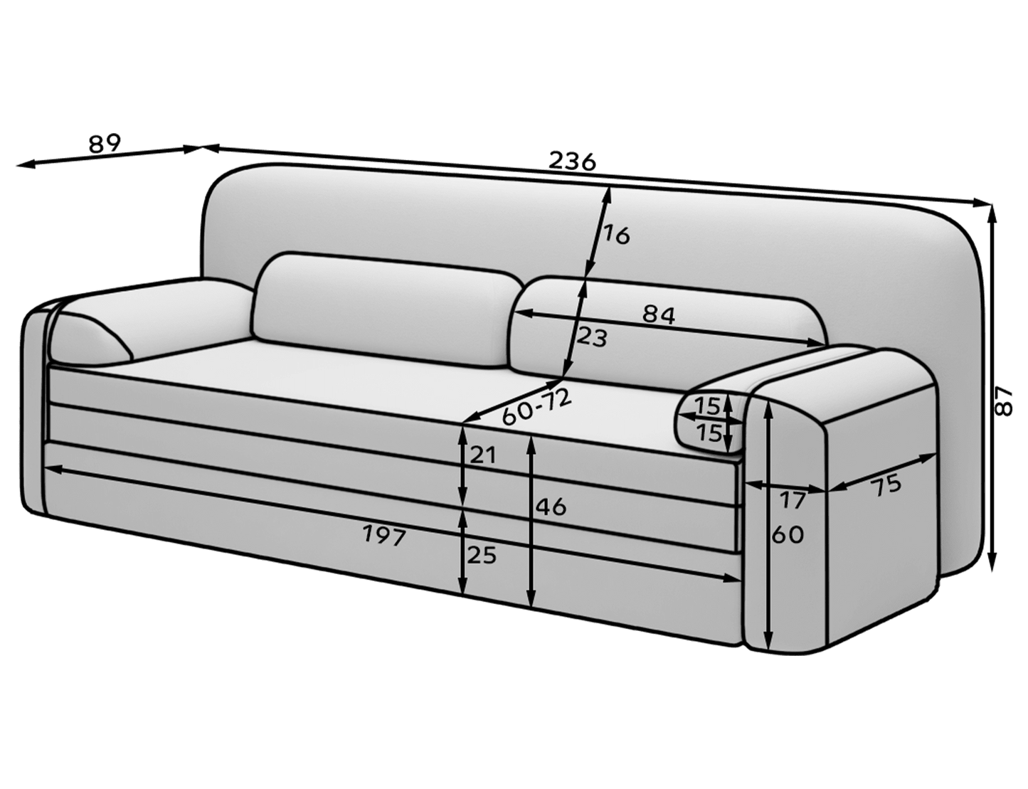 Elioss 3 Seater Storage Sleeper Sofa - Beige - Couch Potato