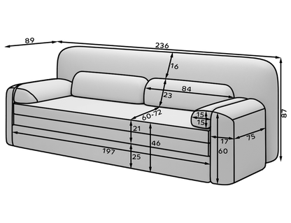 Elioss 3 Seater Storage Sleeper Sofa - Beige - Couch Potato