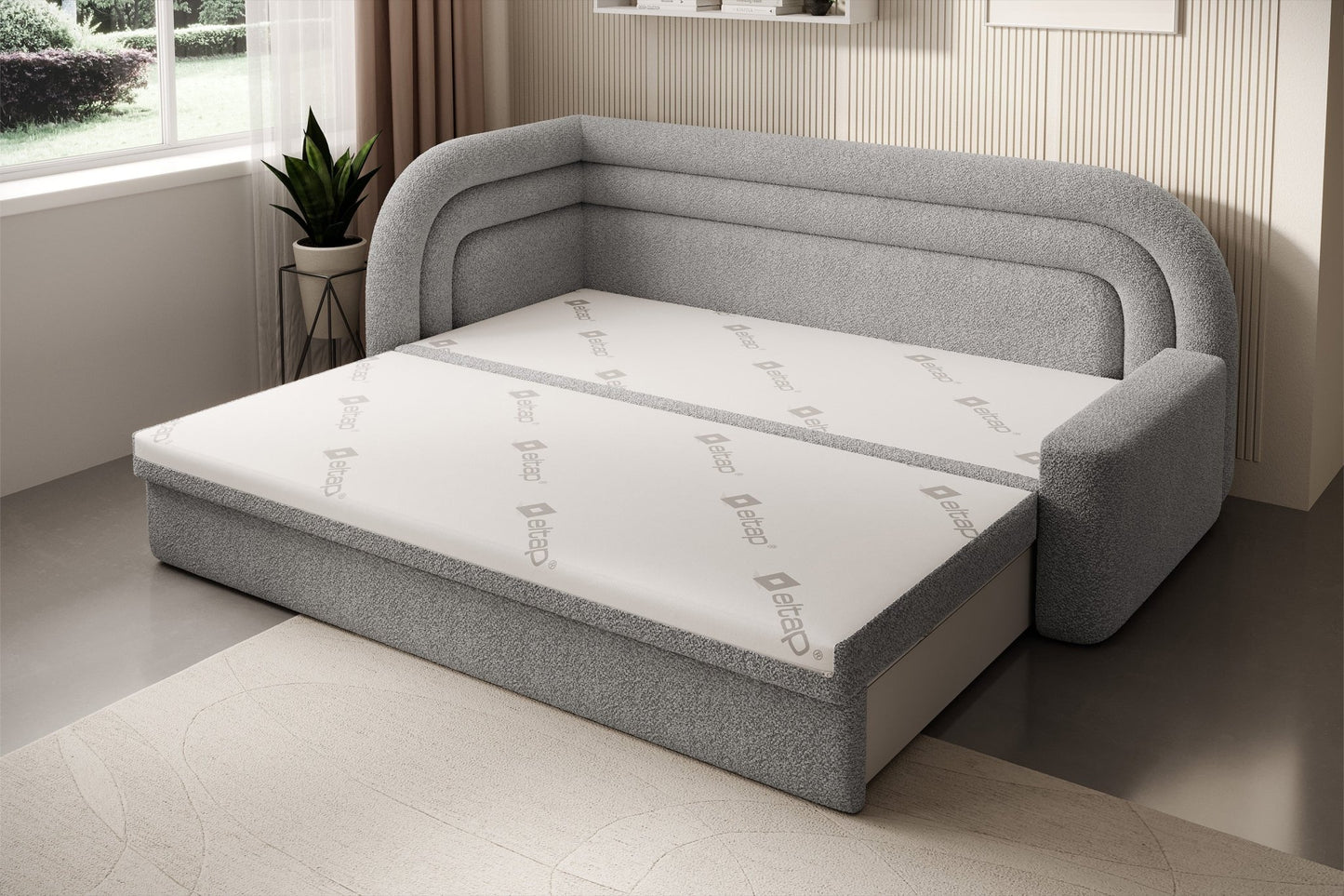Fabillo Storage Sleeper Sofa - Light Grey - Couch Potato