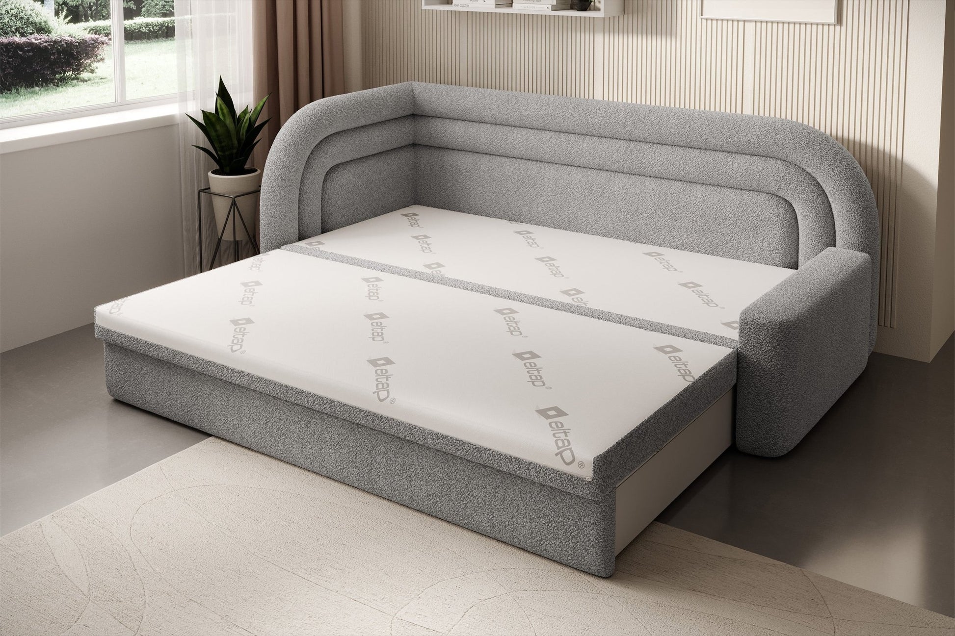 Fabillo Storage Sleeper Sofa - Light Grey - Couch Potato