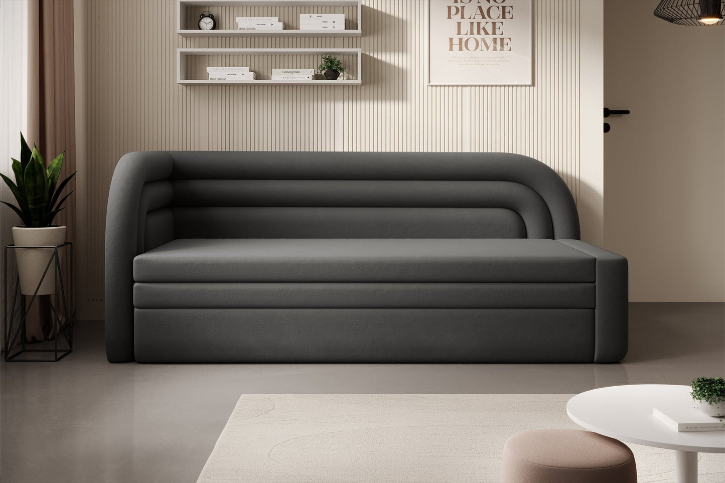 Fabillo Storage Sleeper Sofa - Dark Grey - Couch Potato